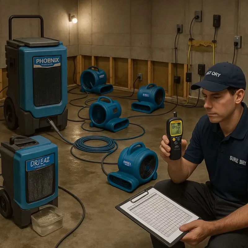 Structural Drying and Dehumidification process in Hall County, GA
